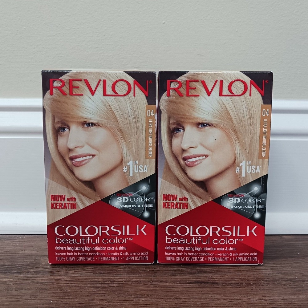 2 Revlon ColorSilk Beautiful Permanent Color [04] Ultra Light Natural Blonde